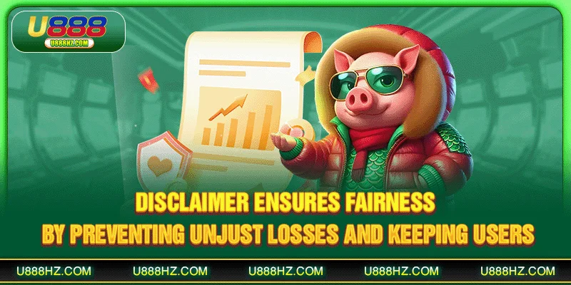 Disclaimer ensures fairness by preventing unjust losses and keeping users