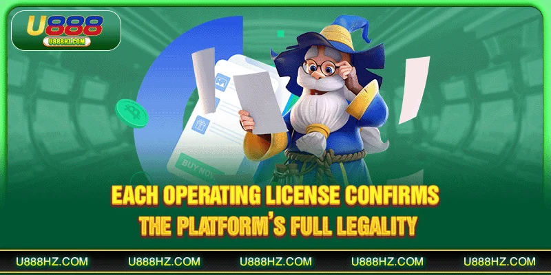 Operating License U888 - Internationally Recognized Standard 2 Each operating license confirms the platform’s full legality