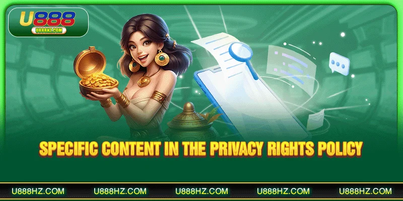 Specific content in the privacy rights policy