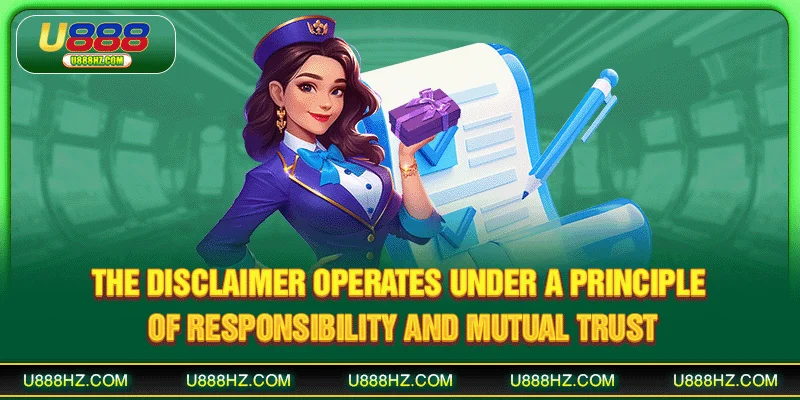 The disclaimer operates under a principle of responsibility and mutual trust